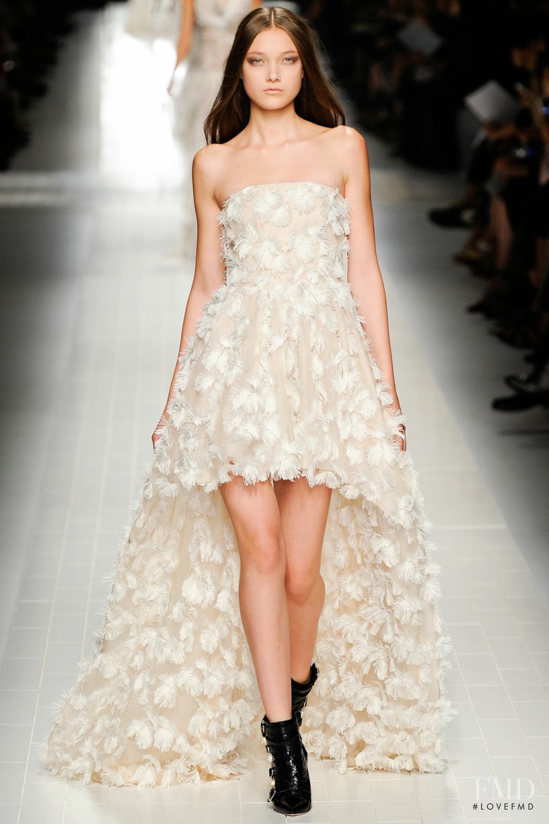 Yumi Lambert featured in  the Blumarine fashion show for Spring/Summer 2014
