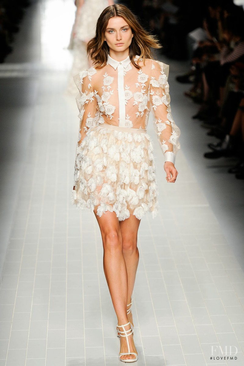 Andreea Diaconu featured in  the Blumarine fashion show for Spring/Summer 2014