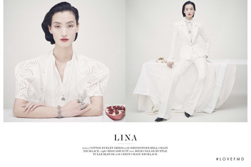 Lina Zhang featured in  the Zara Woman Studio advertisement for Spring/Summer 2022