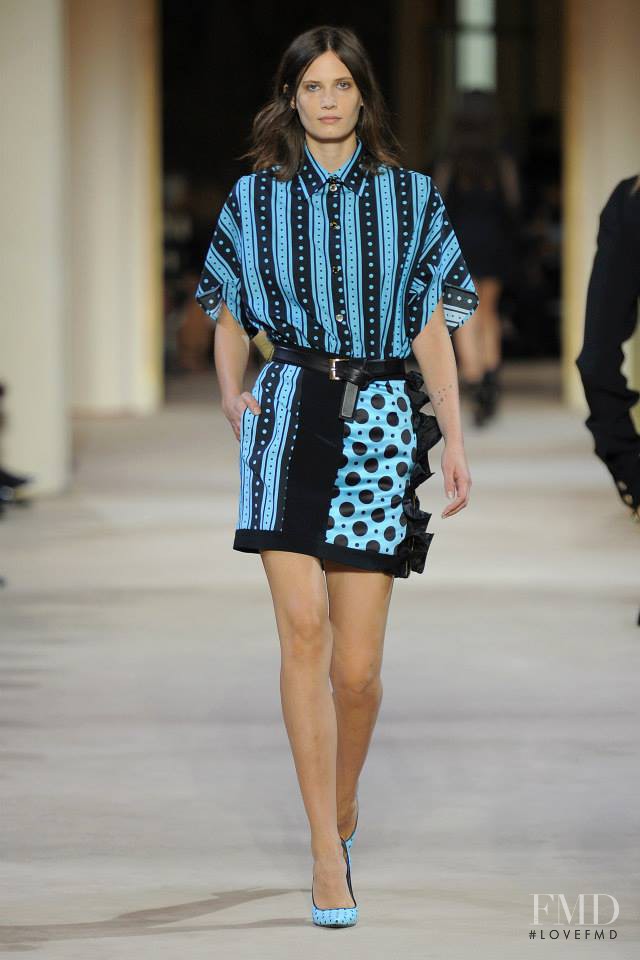 Drake Burnette featured in  the Emanuel Ungaro fashion show for Spring/Summer 2014