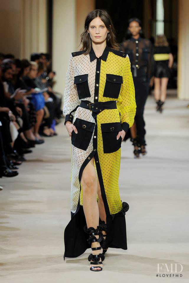 Drake Burnette featured in  the Emanuel Ungaro fashion show for Spring/Summer 2014