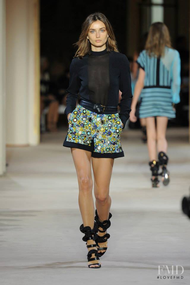 Andreea Diaconu featured in  the Emanuel Ungaro fashion show for Spring/Summer 2014
