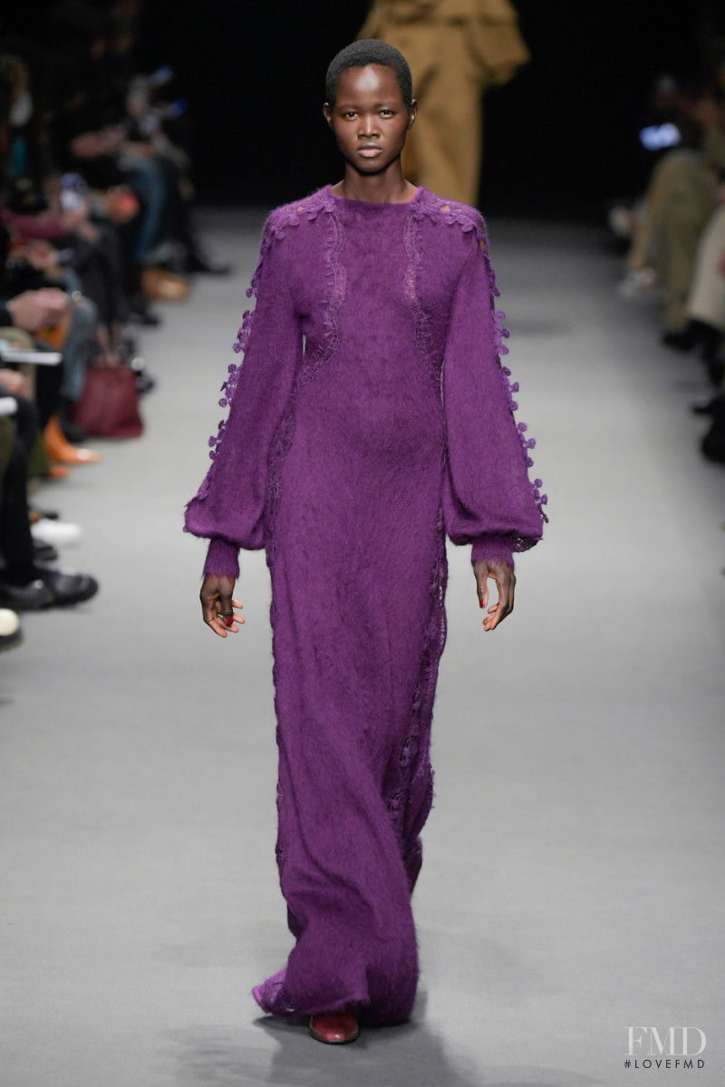 Anyiel Majok featured in  the Alberta Ferretti fashion show for Autumn/Winter 2022