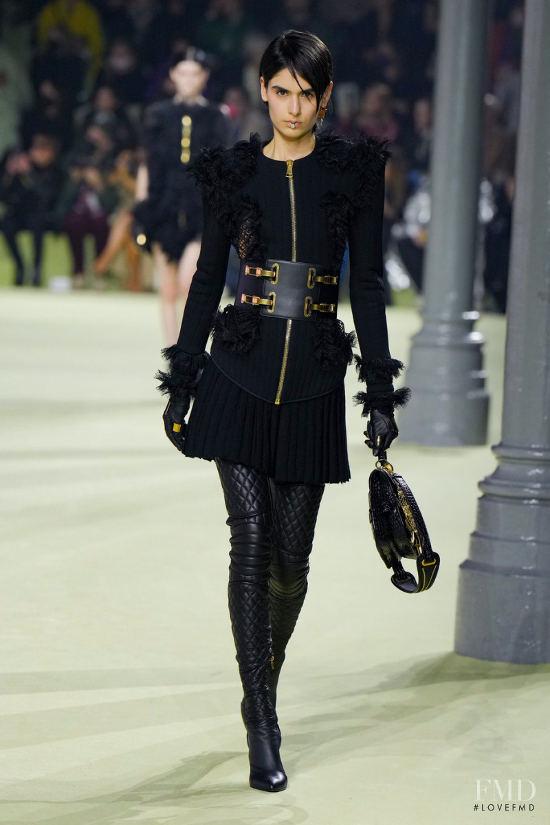 Neva Akdag featured in  the Balmain fashion show for Autumn/Winter 2022