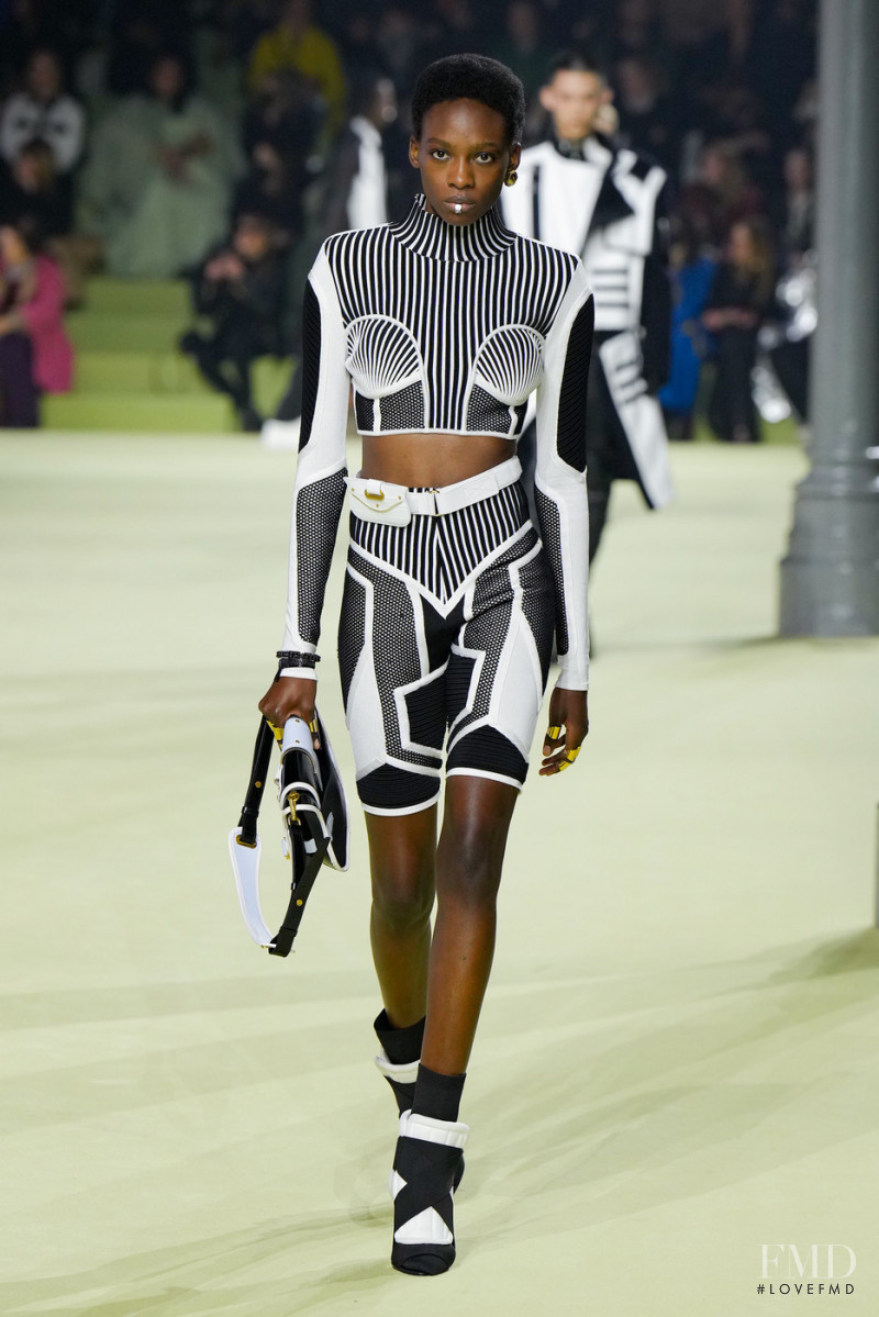 Feyi May featured in  the Balmain fashion show for Autumn/Winter 2022