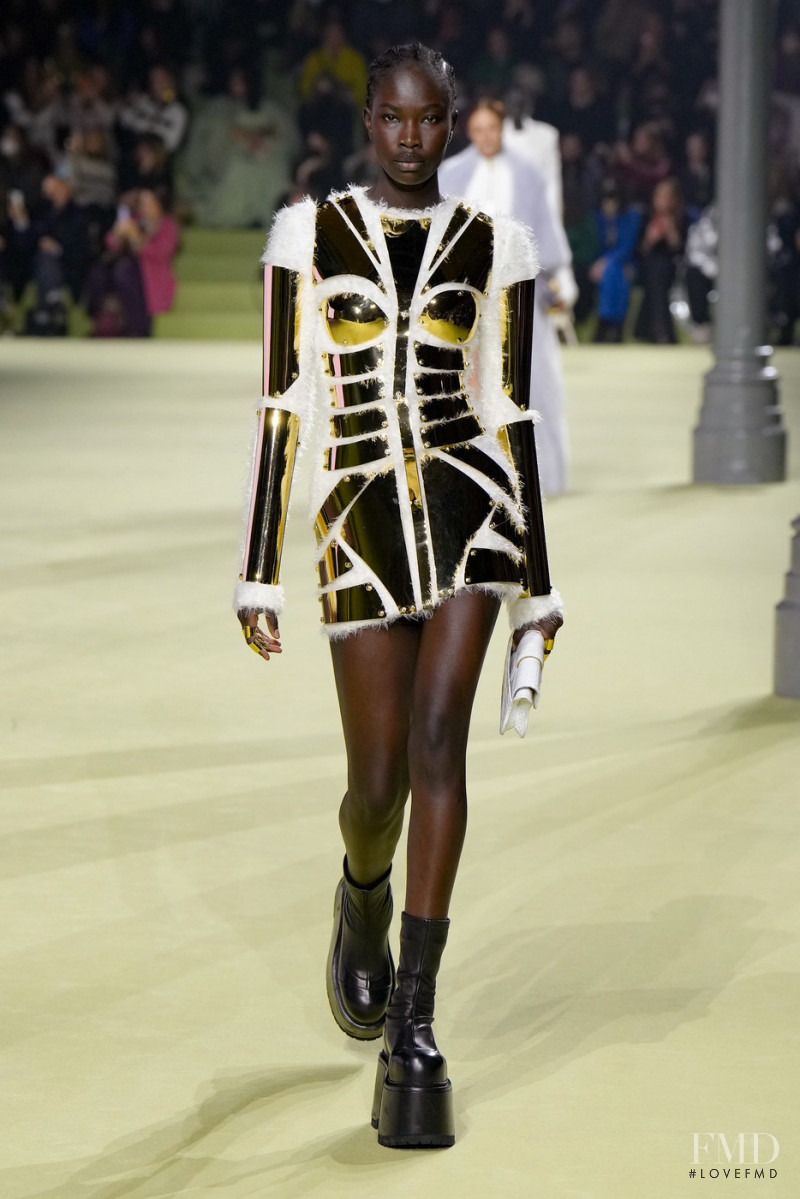 Adhel Bol featured in  the Balmain fashion show for Autumn/Winter 2022