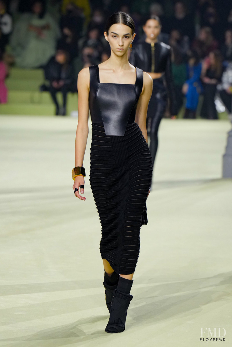 Mariana Musante featured in  the Balmain fashion show for Autumn/Winter 2022