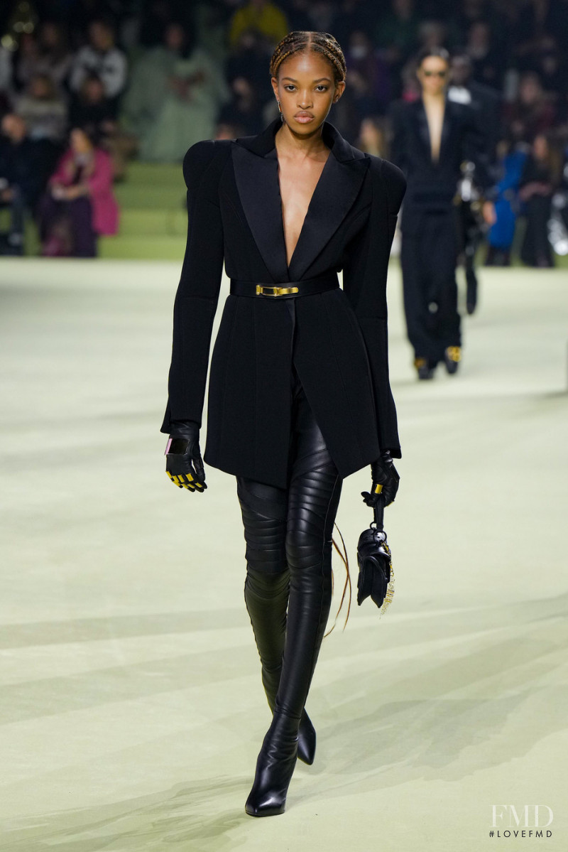 Jadore Benjamin featured in  the Balmain fashion show for Autumn/Winter 2022