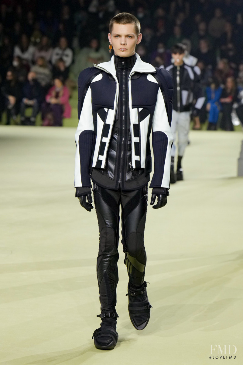 Lucas Dermont featured in  the Balmain fashion show for Autumn/Winter 2022