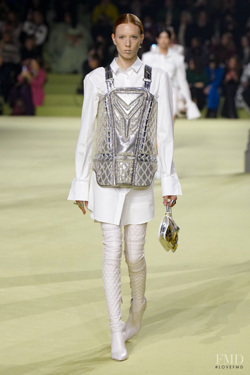 Faith Denham featured in  the Balmain fashion show for Autumn/Winter 2022