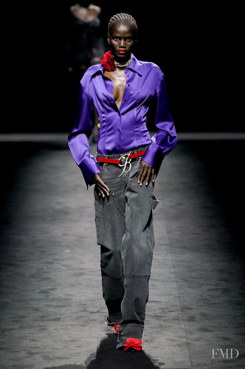 Nyaduel Bawar featured in  the Blumarine fashion show for Autumn/Winter 2022