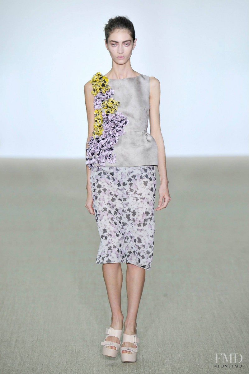 Marine Deleeuw featured in  the Giambattista Valli fashion show for Spring/Summer 2014