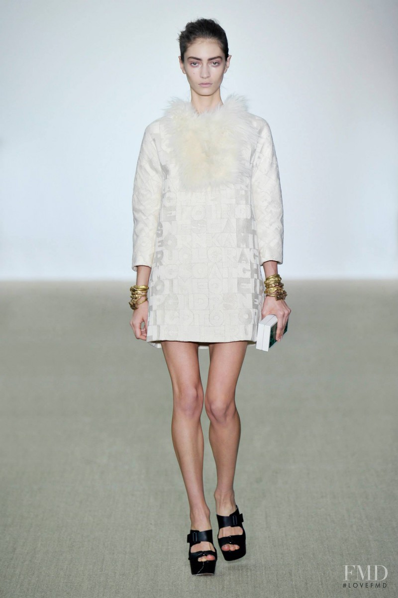 Marine Deleeuw featured in  the Giambattista Valli fashion show for Spring/Summer 2014