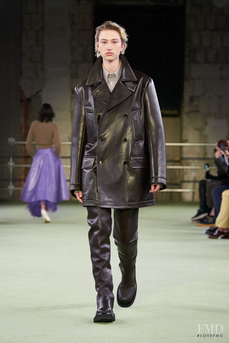 August Atkinson featured in  the Bottega Veneta fashion show for Autumn/Winter 2022