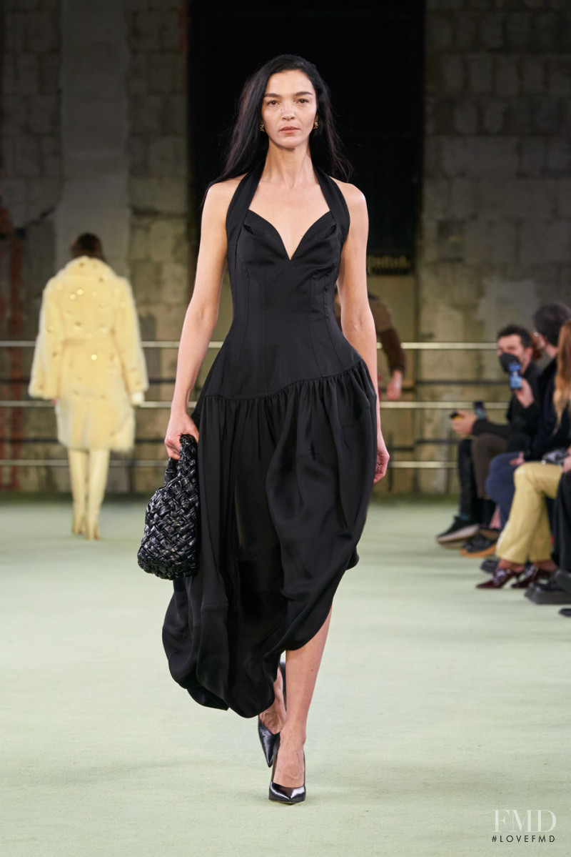 Mariacarla Boscono featured in  the Bottega Veneta fashion show for Autumn/Winter 2022