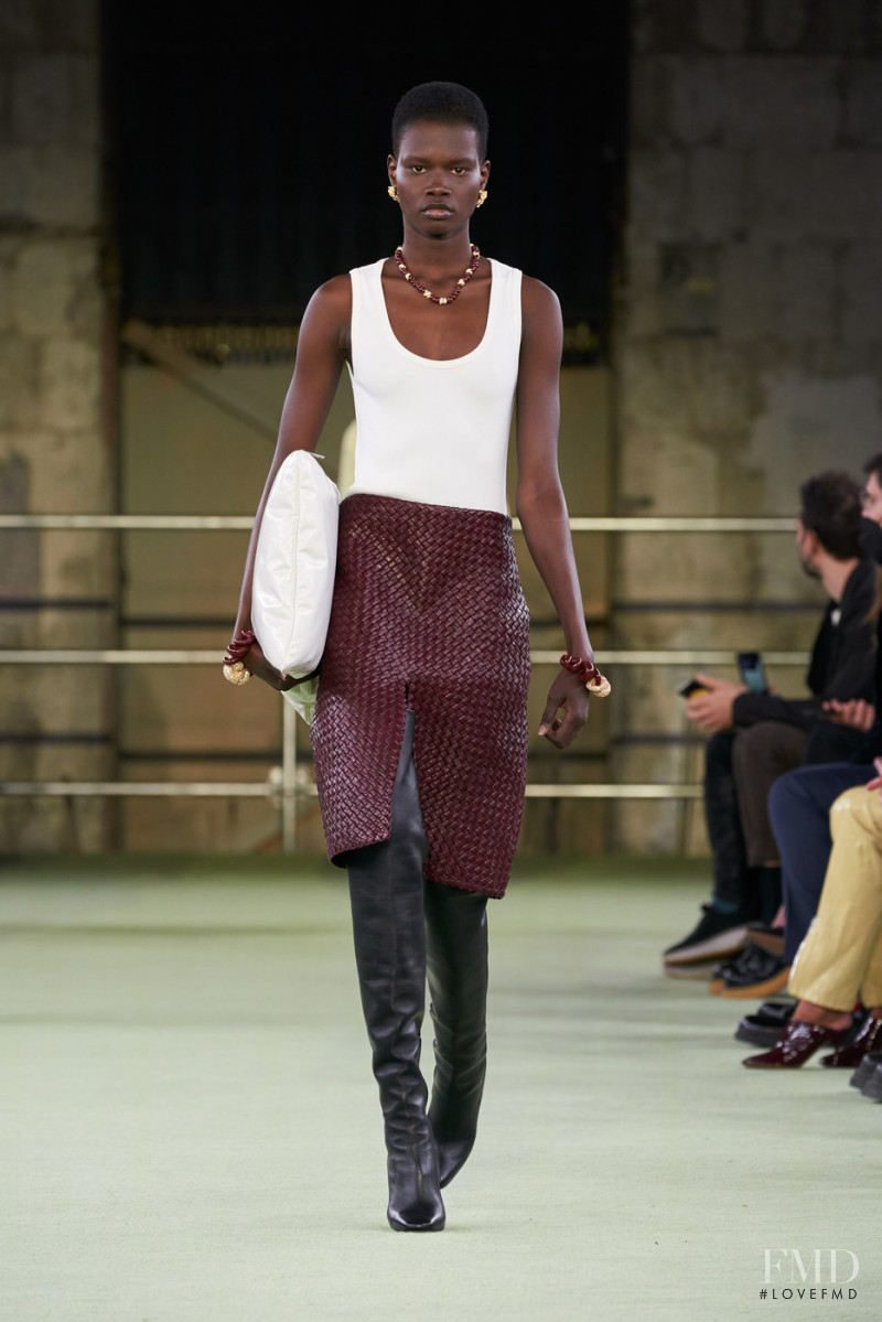 Mary Ukech featured in  the Bottega Veneta fashion show for Autumn/Winter 2022