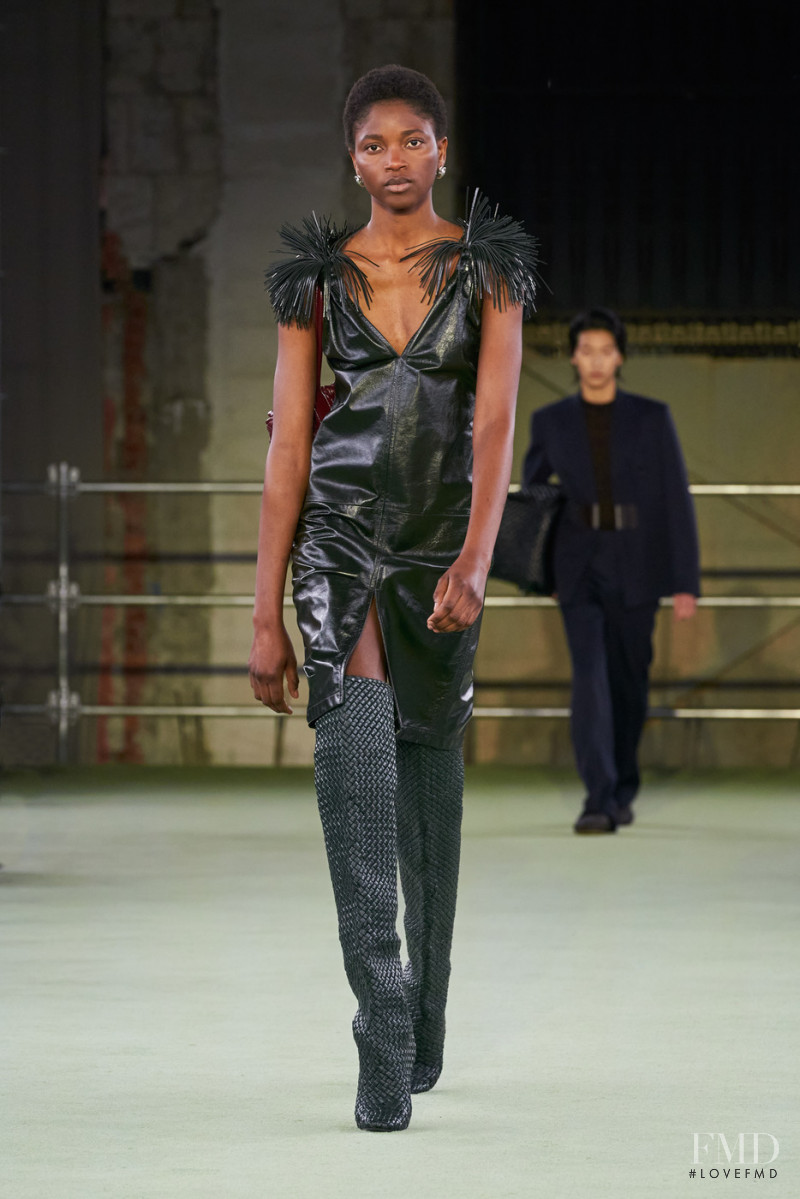 Tina Diedhiou featured in  the Bottega Veneta fashion show for Autumn/Winter 2022