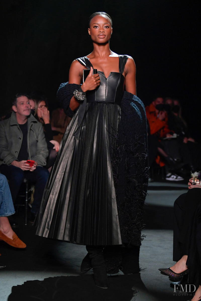 Mayowa Nicholas featured in  the Brandon Maxwell fashion show for Autumn/Winter 2022