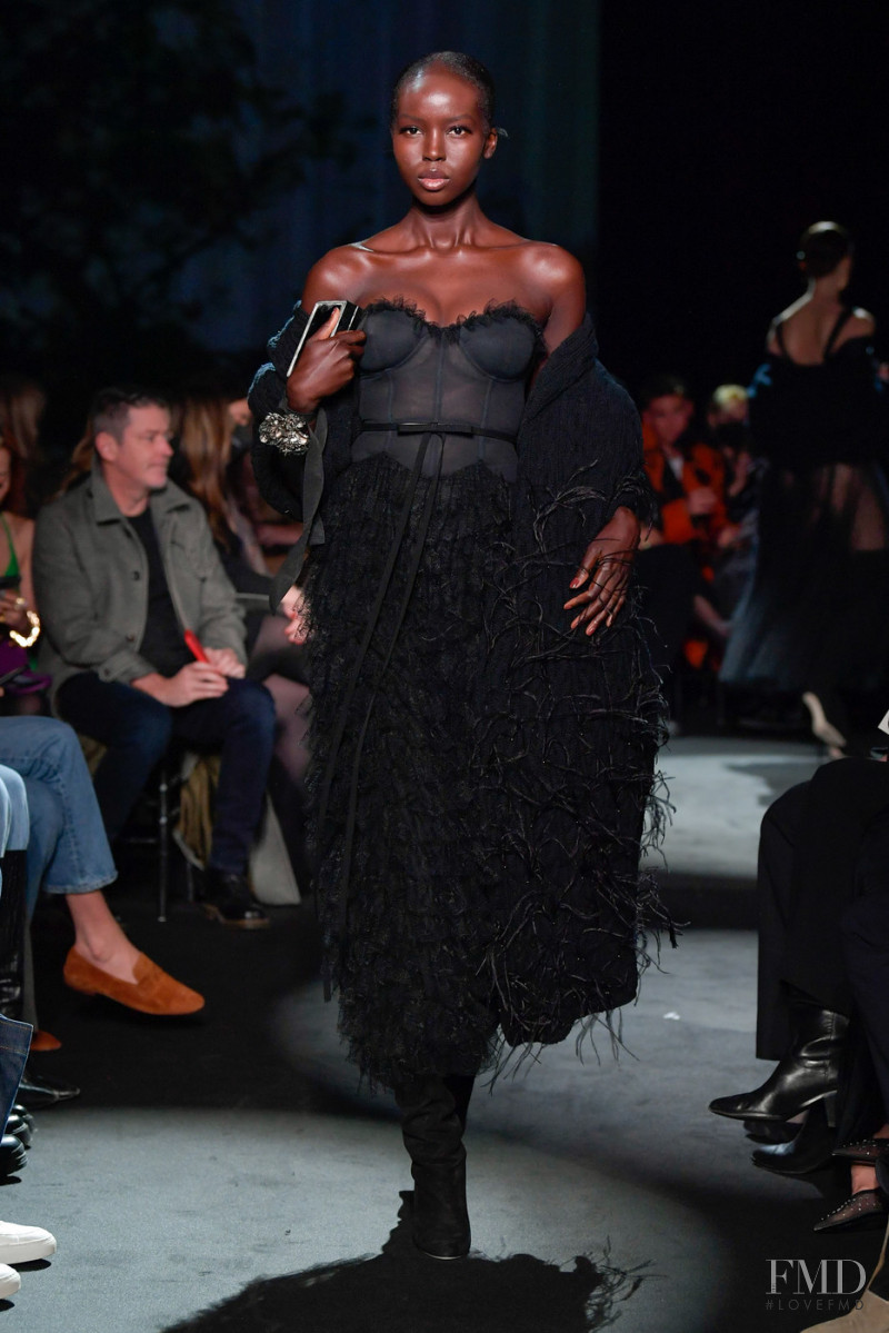 Ajok Madel featured in  the Brandon Maxwell fashion show for Autumn/Winter 2022