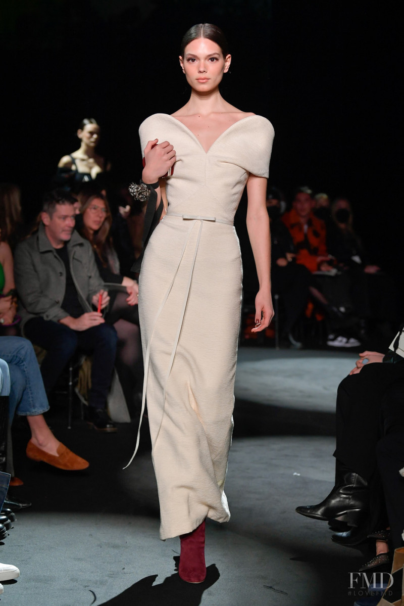 Becca Sabol featured in  the Brandon Maxwell fashion show for Autumn/Winter 2022