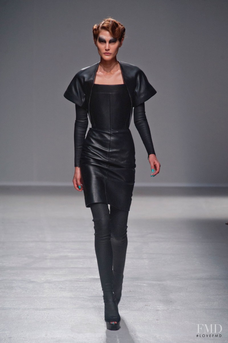 Catherine McNeil featured in  the Gareth Pugh fashion show for Spring/Summer 2014