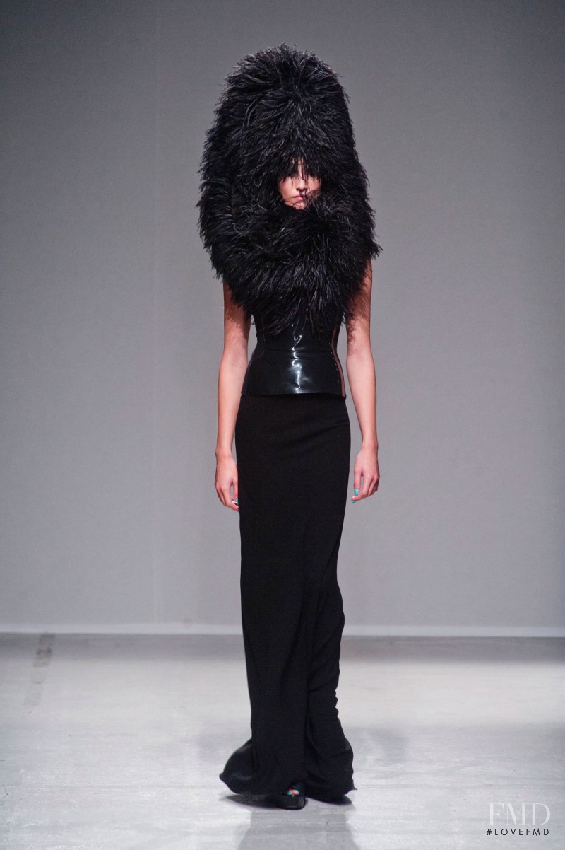 Maud Welzen featured in  the Gareth Pugh fashion show for Spring/Summer 2014