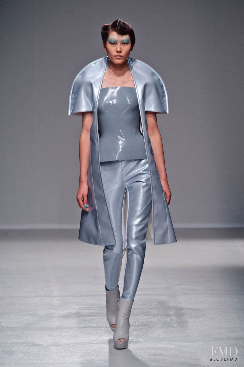 Liu Wen featured in  the Gareth Pugh fashion show for Spring/Summer 2014
