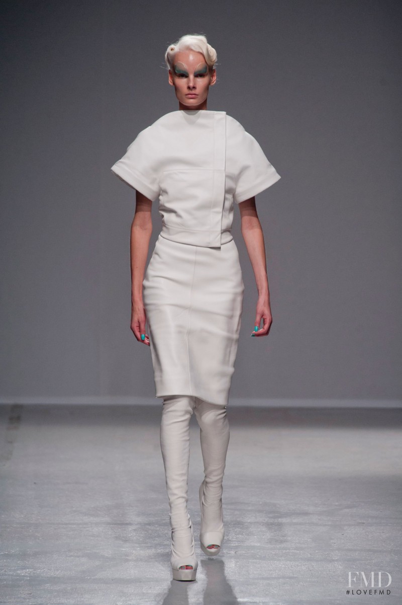 Irene Hiemstra featured in  the Gareth Pugh fashion show for Spring/Summer 2014