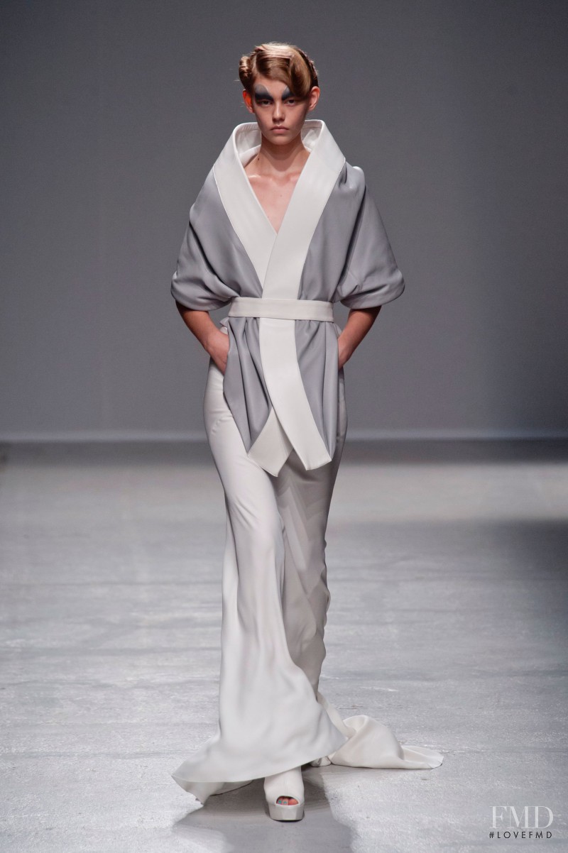 Ondria Hardin featured in  the Gareth Pugh fashion show for Spring/Summer 2014