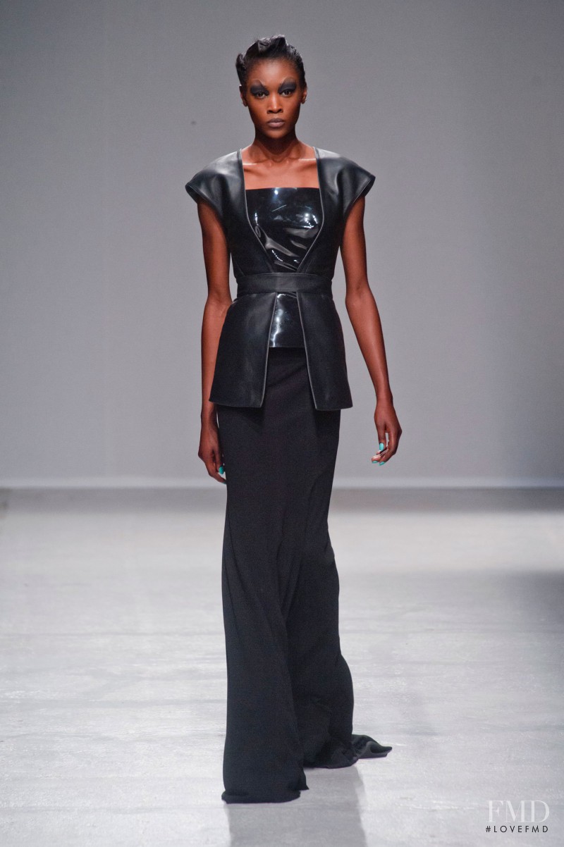Betty Adewole featured in  the Gareth Pugh fashion show for Spring/Summer 2014