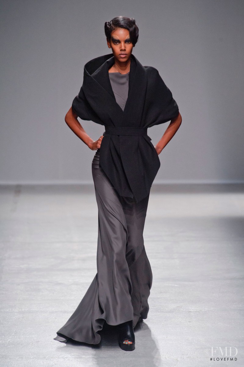 Grace Mahary featured in  the Gareth Pugh fashion show for Spring/Summer 2014