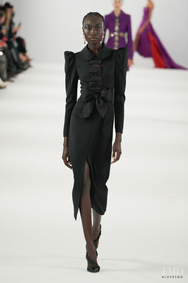 Nyagua Ruea featured in  the Carolina Herrera fashion show for Autumn/Winter 2022