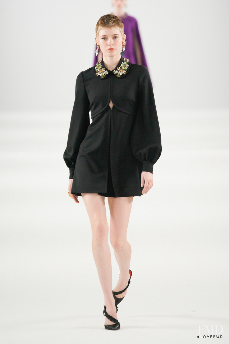 Maike Inga featured in  the Carolina Herrera fashion show for Autumn/Winter 2022