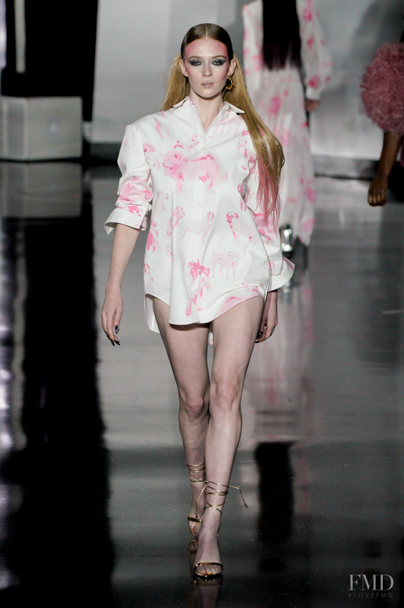 Larsen Thompson featured in  the Christian Cowan fashion show for Autumn/Winter 2022