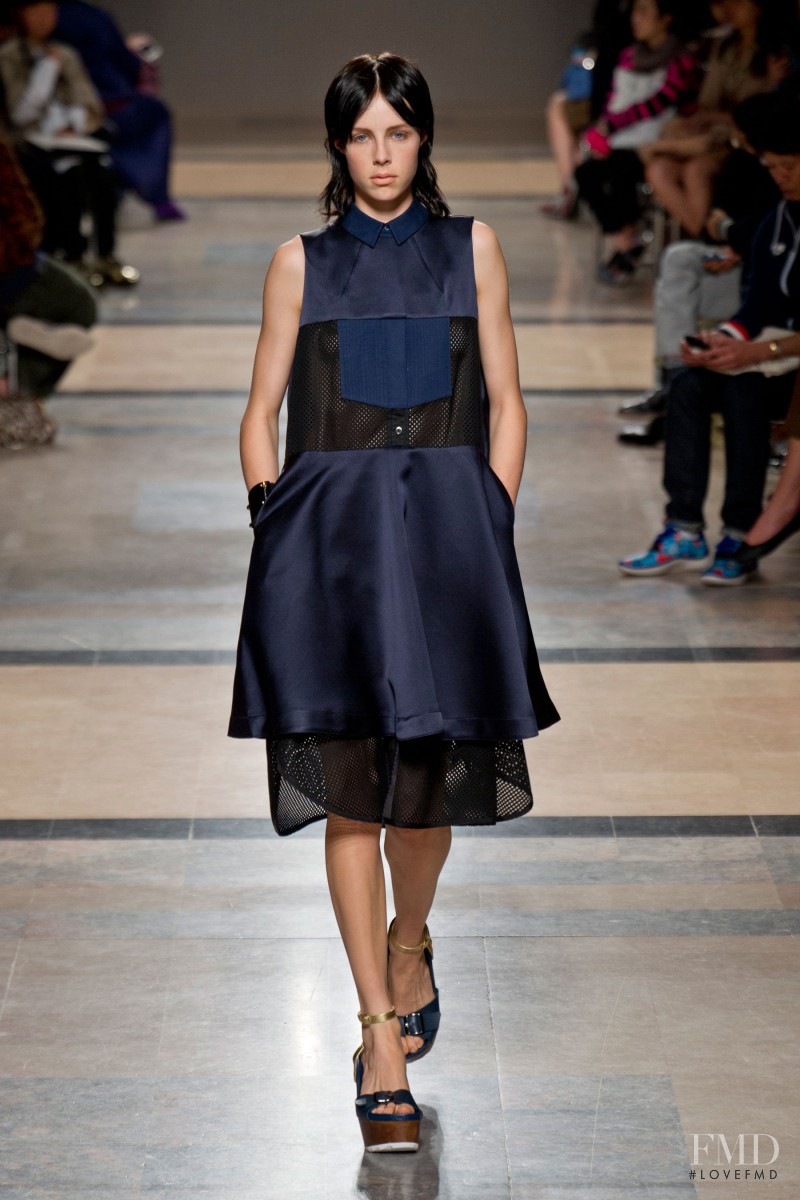 Edie Campbell featured in  the Sacai fashion show for Spring/Summer 2014