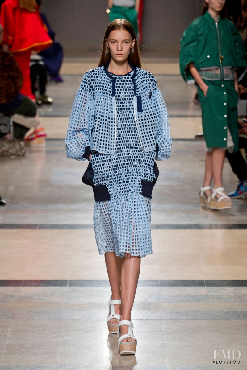 Irina Liss featured in  the Sacai fashion show for Spring/Summer 2014