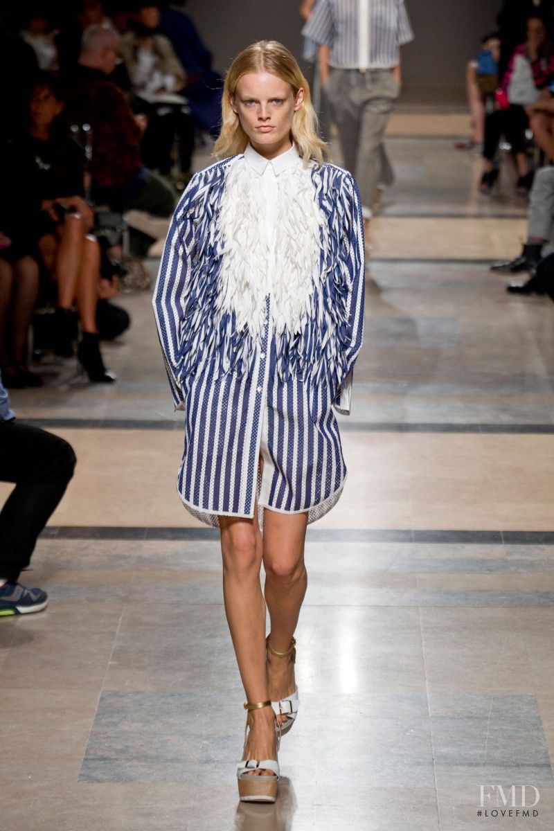 Hanne Gaby Odiele featured in  the Sacai fashion show for Spring/Summer 2014