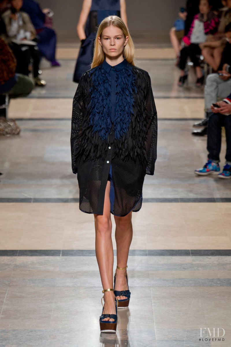 Anna Ewers featured in  the Sacai fashion show for Spring/Summer 2014