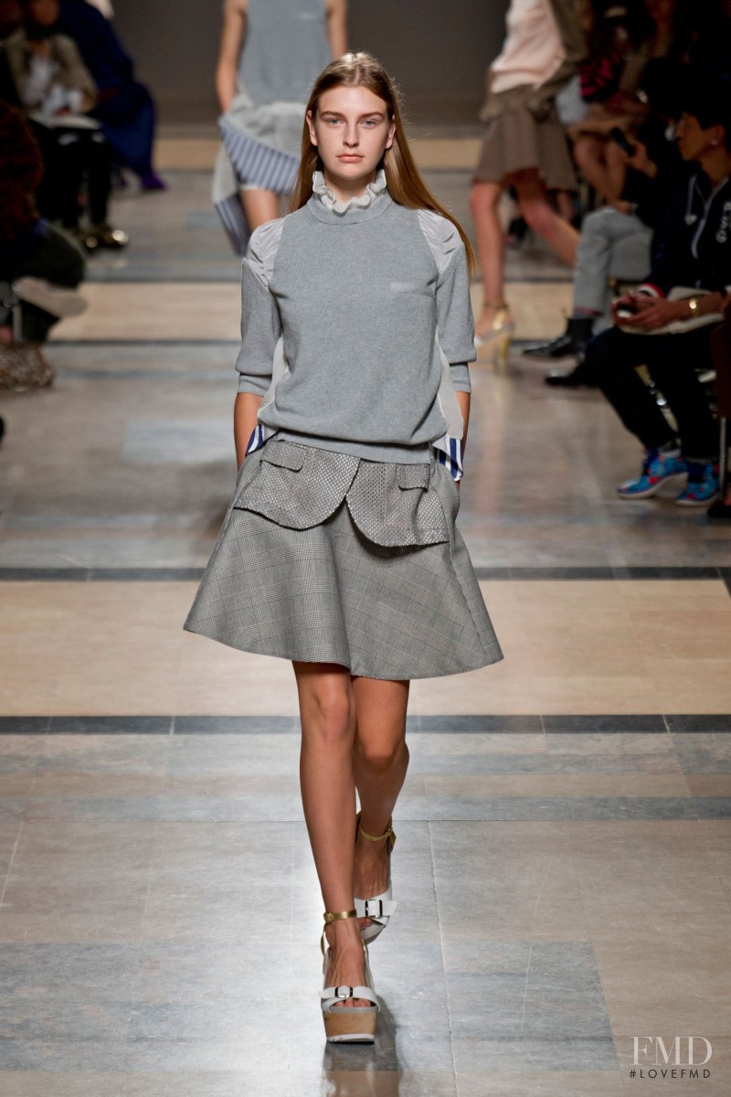 Ieva Palionyte featured in  the Sacai fashion show for Spring/Summer 2014