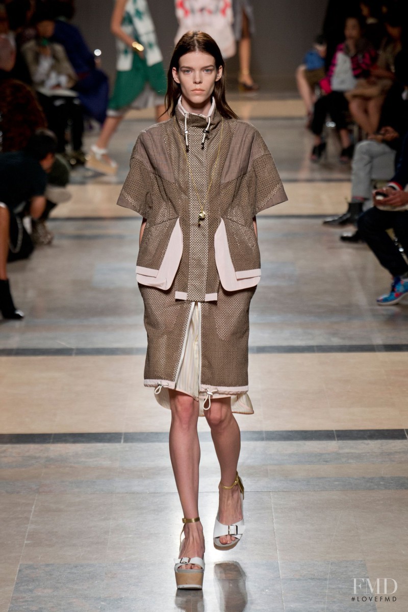 Meghan Collison featured in  the Sacai fashion show for Spring/Summer 2014