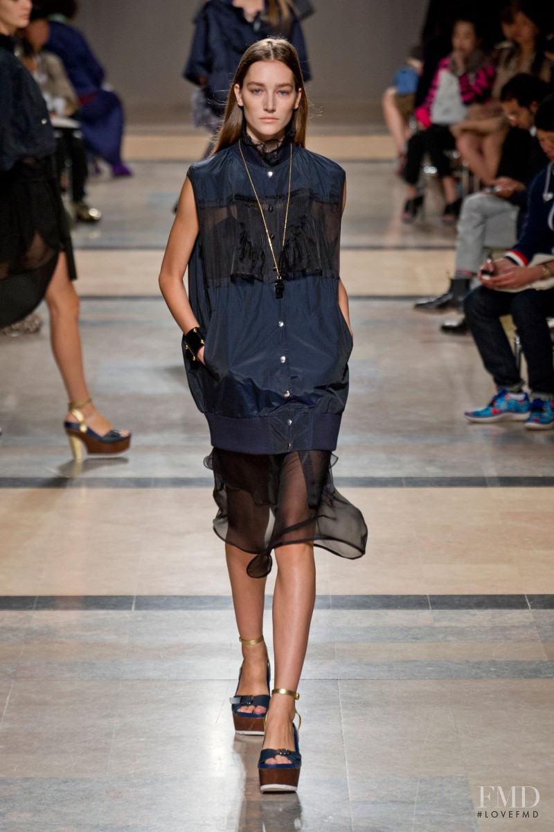 Joséphine Le Tutour featured in  the Sacai fashion show for Spring/Summer 2014