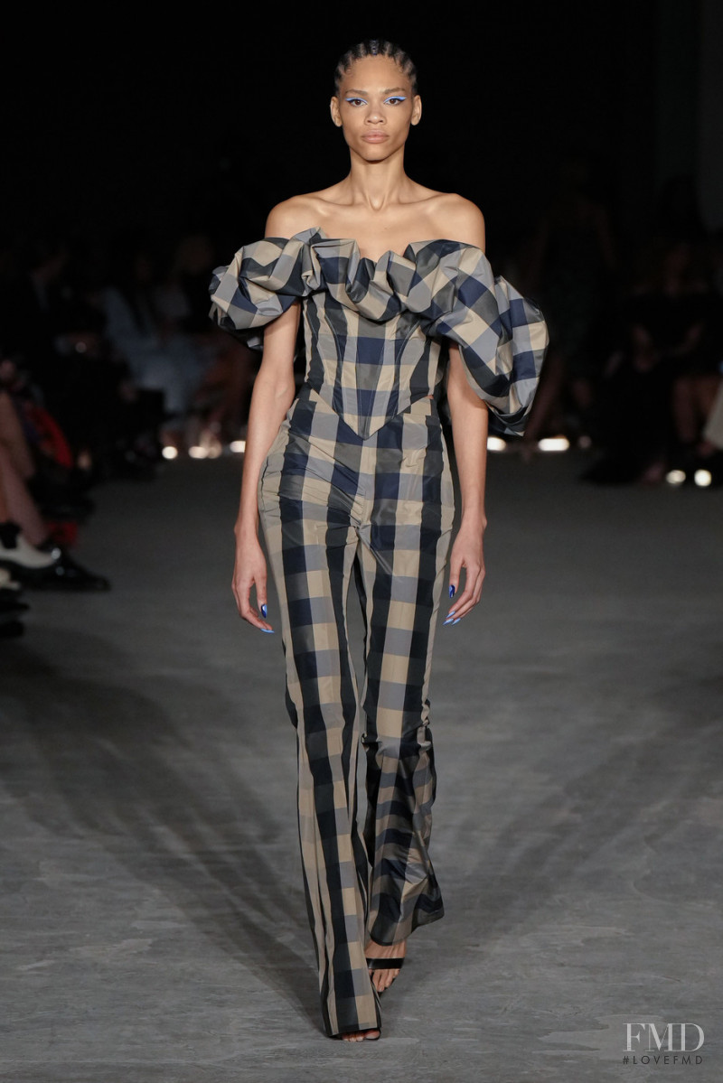 Minnie Warren featured in  the Christian Siriano fashion show for Autumn/Winter 2022