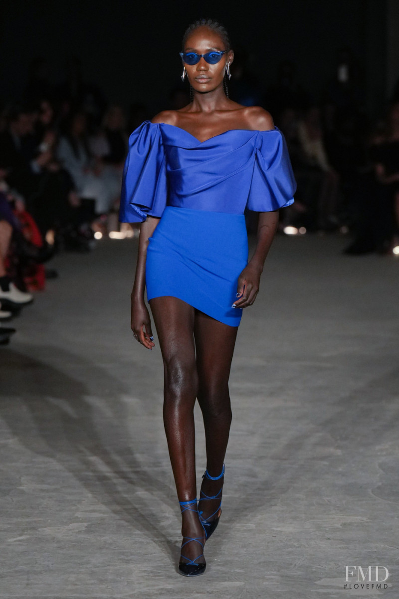 Anyon Asola Adut featured in  the Christian Siriano fashion show for Autumn/Winter 2022