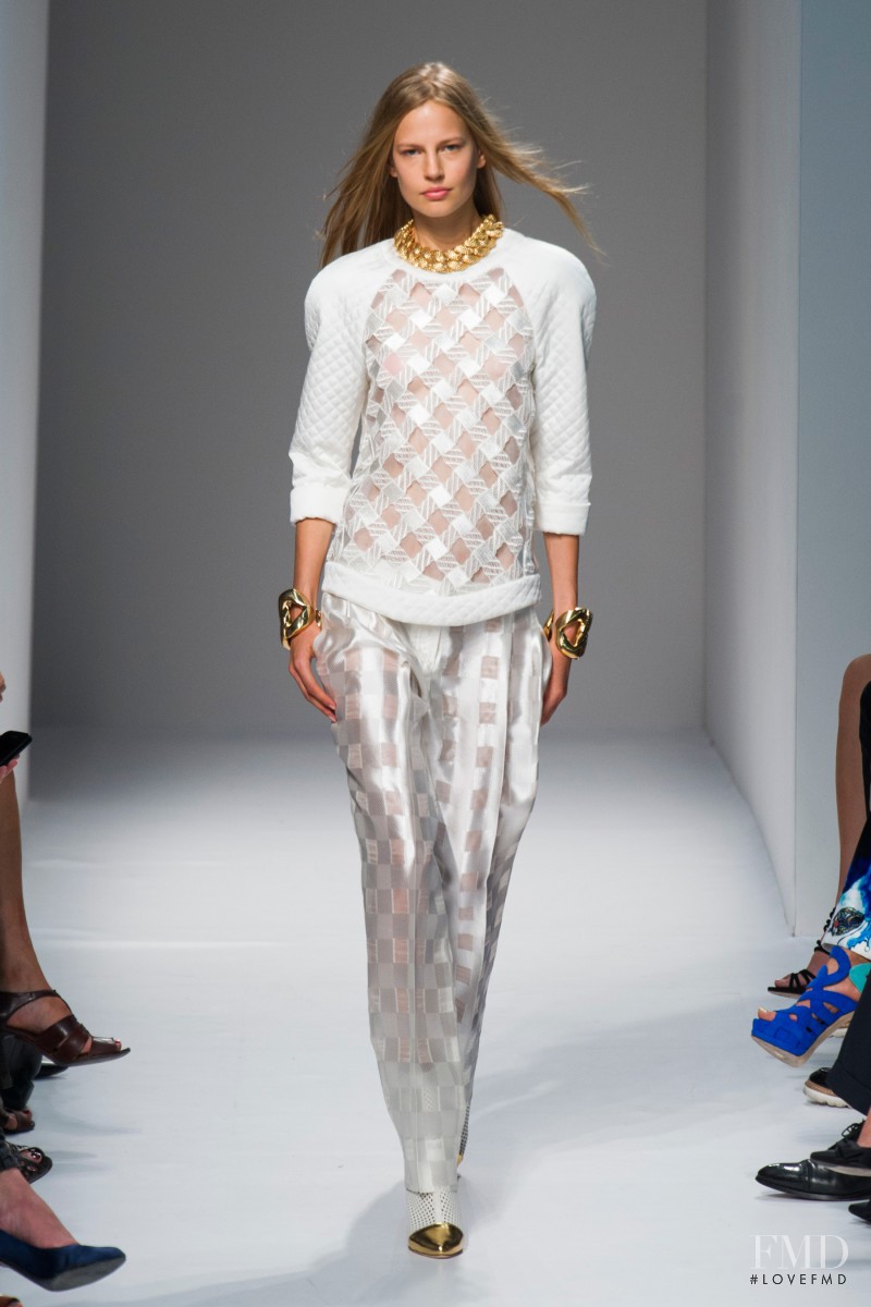 Elisabeth Erm featured in  the Balmain fashion show for Spring/Summer 2014