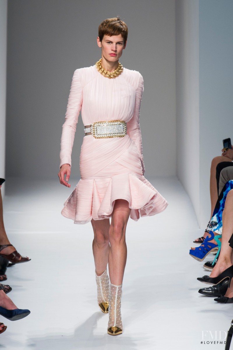 Saskia de Brauw featured in  the Balmain fashion show for Spring/Summer 2014