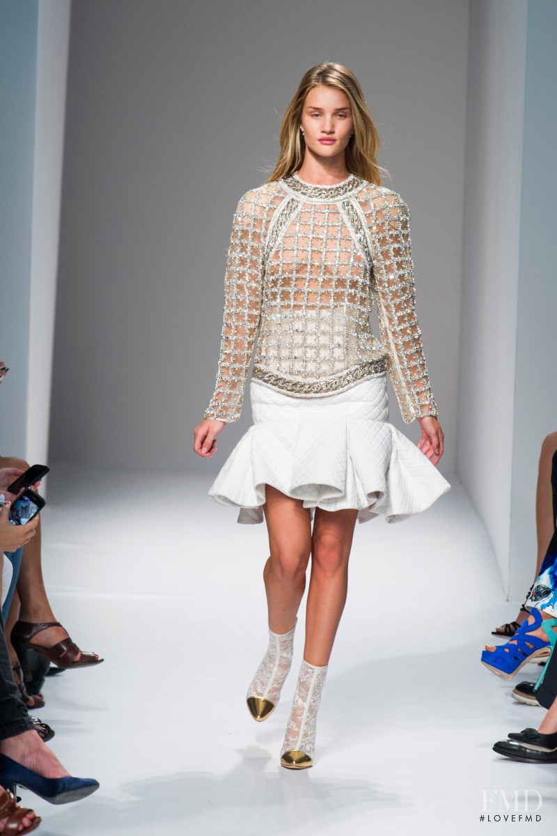 Rosie Huntington-Whiteley featured in  the Balmain fashion show for Spring/Summer 2014