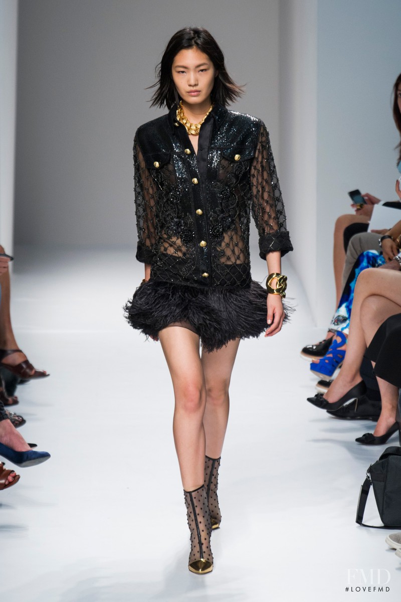 Chiharu Okunugi featured in  the Balmain fashion show for Spring/Summer 2014