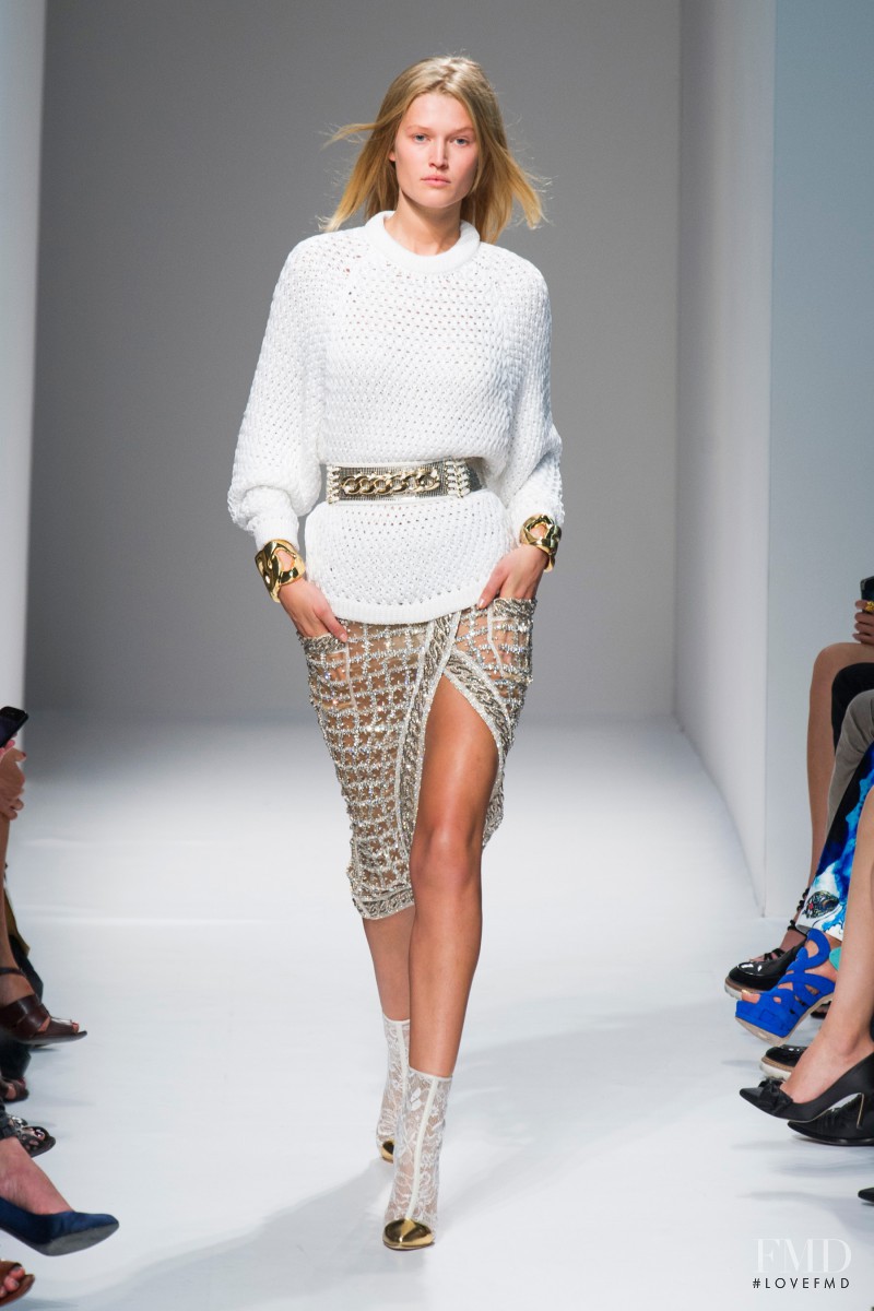 Toni Garrn featured in  the Balmain fashion show for Spring/Summer 2014