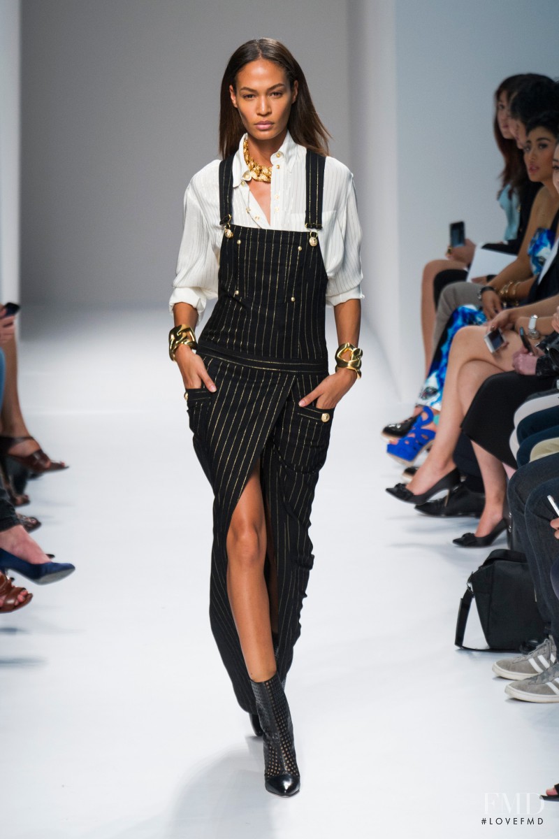 Joan Smalls featured in  the Balmain fashion show for Spring/Summer 2014