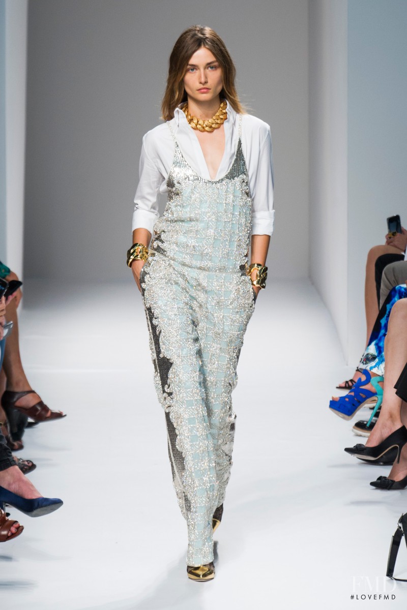 Andreea Diaconu featured in  the Balmain fashion show for Spring/Summer 2014